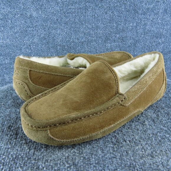 UGG Men's Ascot Corduroy Moccasin Brown Leather Size‎ 8M Gently Used 2025 - Picture 1 of 10
